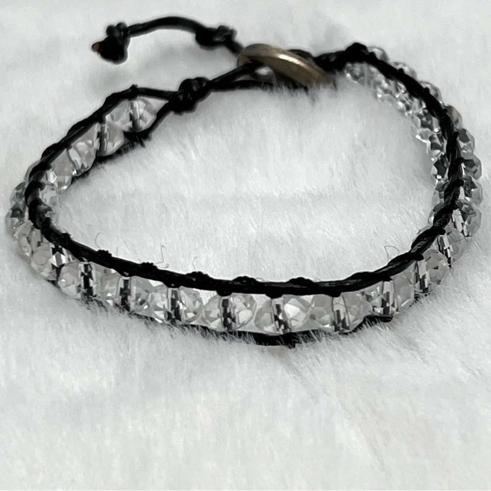 Adjustable Faceted Crystal Bracelet